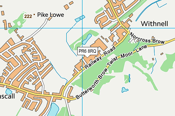 PR6 8RQ map - OS VectorMap District (Ordnance Survey)