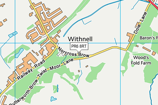 PR6 8RT map - OS VectorMap District (Ordnance Survey)