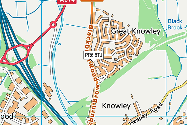 PR6 8TJ map - OS VectorMap District (Ordnance Survey)