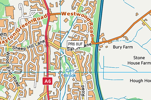 PR6 8UF map - OS VectorMap District (Ordnance Survey)