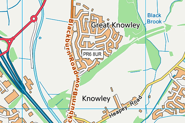 PR6 8UR map - OS VectorMap District (Ordnance Survey)