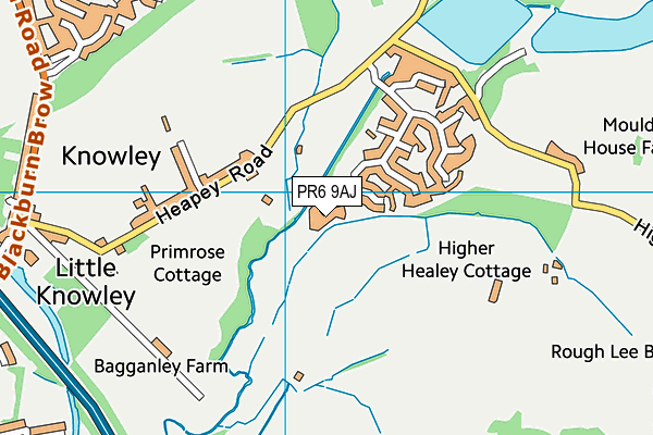 PR6 9AJ map - OS VectorMap District (Ordnance Survey)