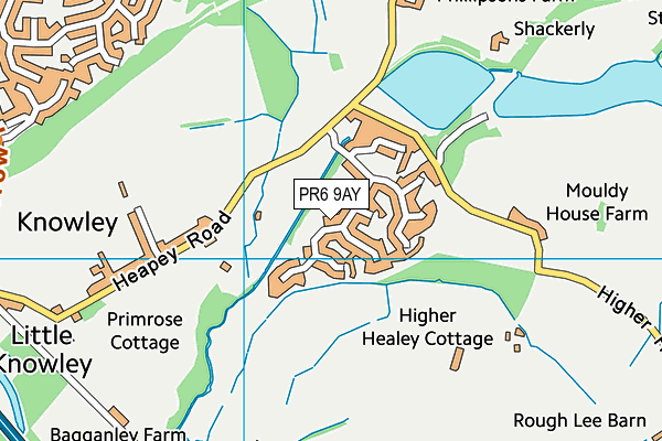 PR6 9AY map - OS VectorMap District (Ordnance Survey)