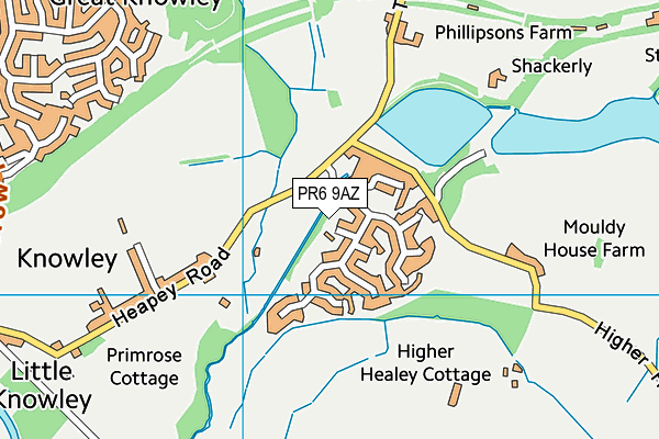 PR6 9AZ map - OS VectorMap District (Ordnance Survey)