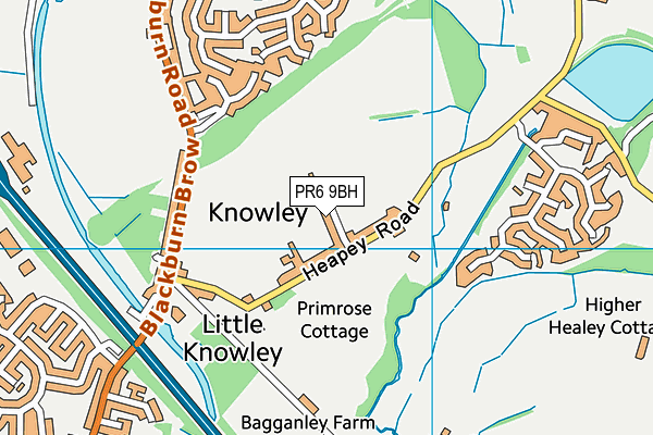 PR6 9BH map - OS VectorMap District (Ordnance Survey)