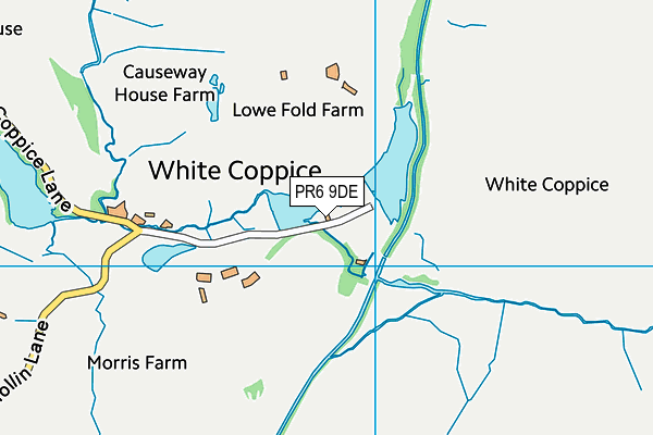 White Coppice Cricket Club map (PR6 9DE) - OS VectorMap District (Ordnance Survey)