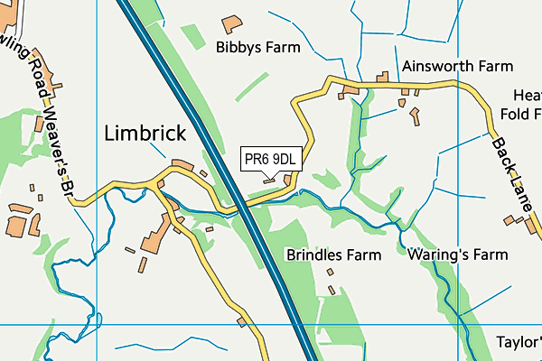 PR6 9DL map - OS VectorMap District (Ordnance Survey)