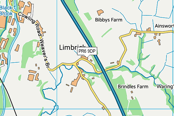 PR6 9DP map - OS VectorMap District (Ordnance Survey)