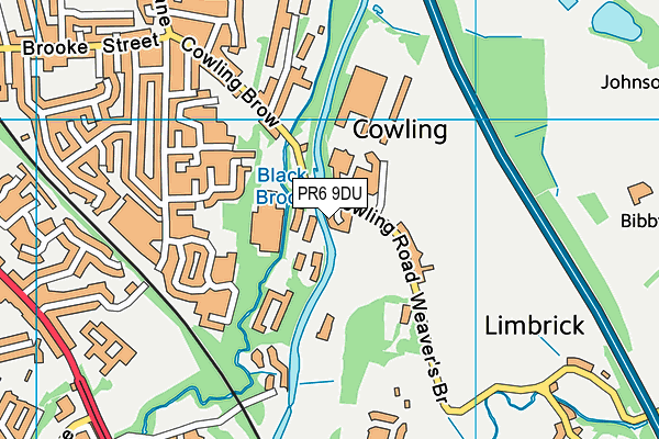 PR6 9DU map - OS VectorMap District (Ordnance Survey)