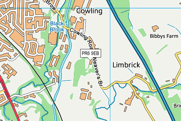 PR6 9EB map - OS VectorMap District (Ordnance Survey)