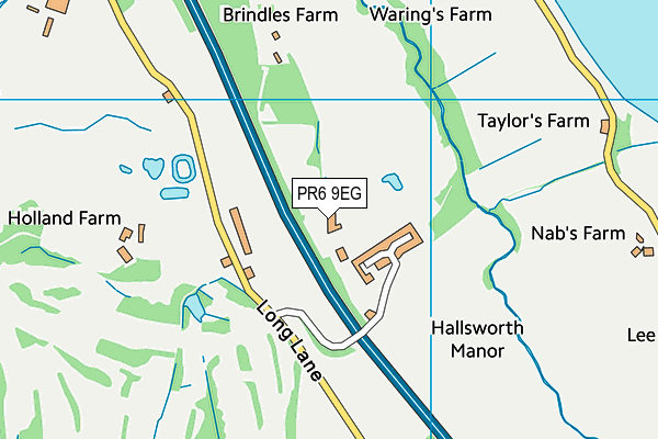 PR6 9EG map - OS VectorMap District (Ordnance Survey)