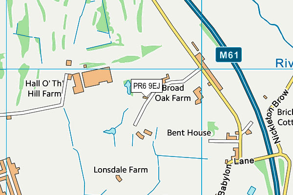 PR6 9EJ map - OS VectorMap District (Ordnance Survey)