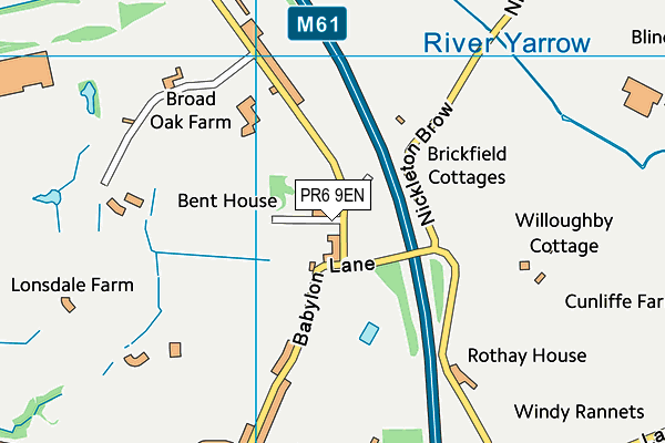 PR6 9EN map - OS VectorMap District (Ordnance Survey)