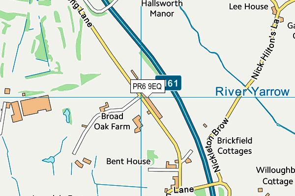 PR6 9EQ map - OS VectorMap District (Ordnance Survey)