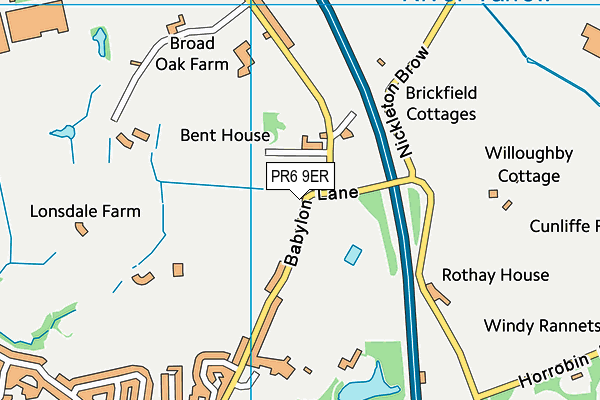 PR6 9ER map - OS VectorMap District (Ordnance Survey)