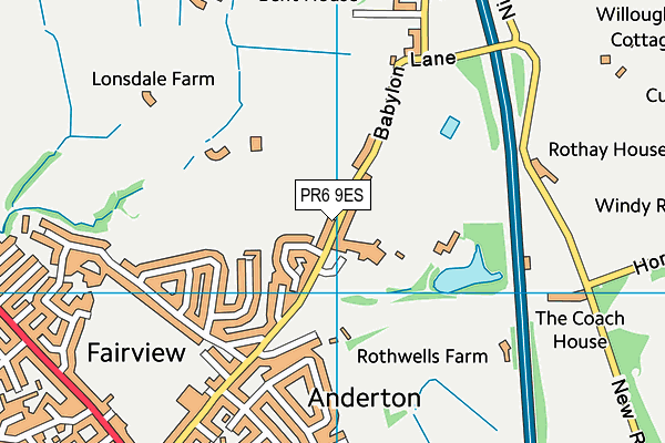 PR6 9ES map - OS VectorMap District (Ordnance Survey)