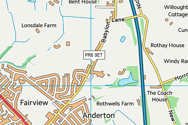 PR6 9ET map - OS VectorMap District (Ordnance Survey)