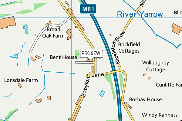 PR6 9EW map - OS VectorMap District (Ordnance Survey)