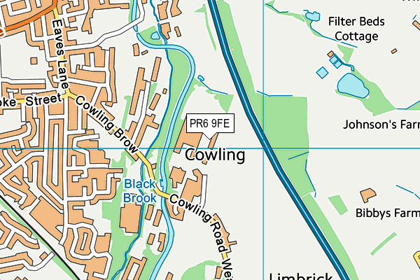 PR6 9FE map - OS VectorMap District (Ordnance Survey)