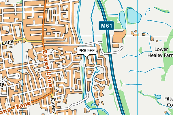PR6 9FF map - OS VectorMap District (Ordnance Survey)
