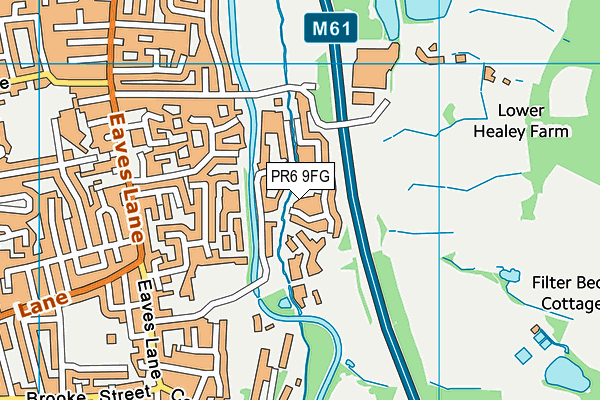 PR6 9FG map - OS VectorMap District (Ordnance Survey)