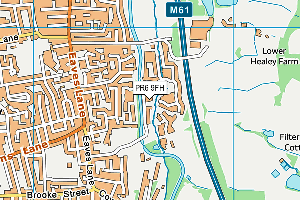 PR6 9FH map - OS VectorMap District (Ordnance Survey)