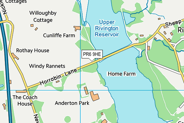 PR6 9HE map - OS VectorMap District (Ordnance Survey)