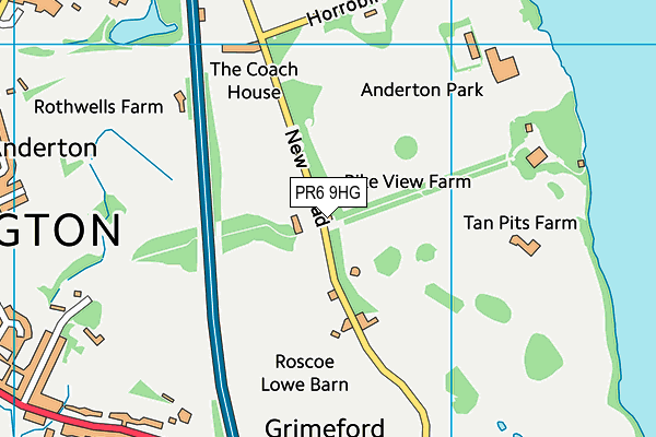 PR6 9HG map - OS VectorMap District (Ordnance Survey)