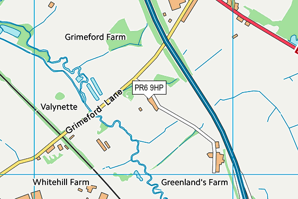 PR6 9HP map - OS VectorMap District (Ordnance Survey)