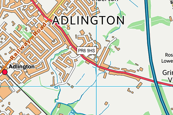 PR6 9HS map - OS VectorMap District (Ordnance Survey)