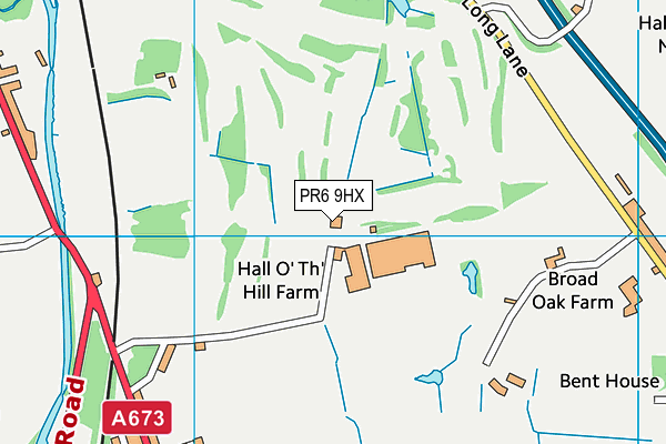 Chorley Golf Club map (PR6 9HX) - OS VectorMap District (Ordnance Survey)