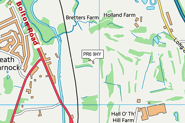 PR6 9HY map - OS VectorMap District (Ordnance Survey)