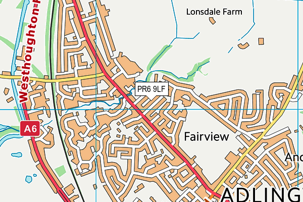 PR6 9LF map - OS VectorMap District (Ordnance Survey)