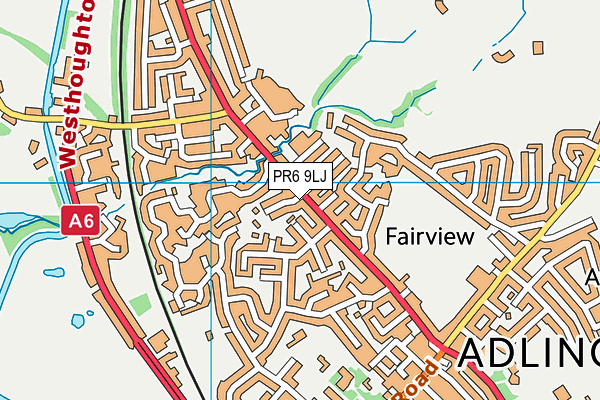 PR6 9LJ map - OS VectorMap District (Ordnance Survey)