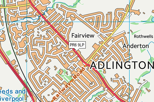King George V Playing Field (Adlington) map (PR6 9LP) - OS VectorMap District (Ordnance Survey)