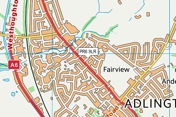 PR6 9LR map - OS VectorMap District (Ordnance Survey)