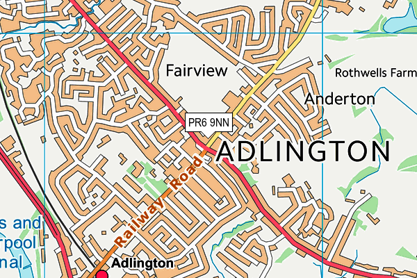 Anderton Primary School map (PR6 9NN) - OS VectorMap District (Ordnance Survey)