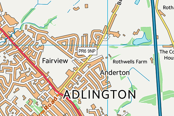 PR6 9NP map - OS VectorMap District (Ordnance Survey)