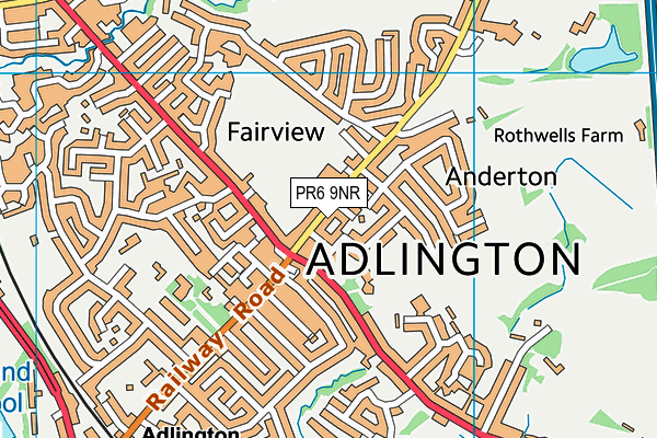 PR6 9NR map - OS VectorMap District (Ordnance Survey)