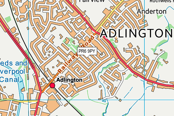 PR6 9PY map - OS VectorMap District (Ordnance Survey)