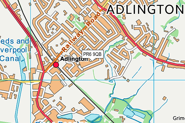 PR6 9QB map - OS VectorMap District (Ordnance Survey)