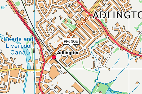 PR6 9QE map - OS VectorMap District (Ordnance Survey)