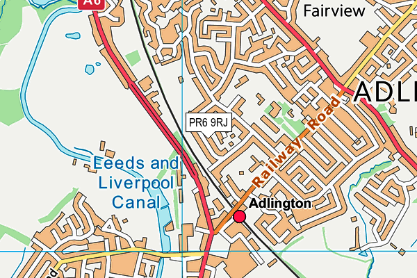 PR6 9RJ map - OS VectorMap District (Ordnance Survey)