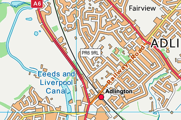 PR6 9RL map - OS VectorMap District (Ordnance Survey)