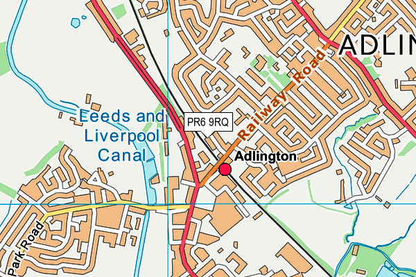 PR6 9RQ map - OS VectorMap District (Ordnance Survey)