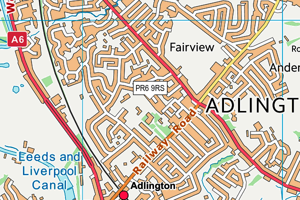 PR6 9RS map - OS VectorMap District (Ordnance Survey)