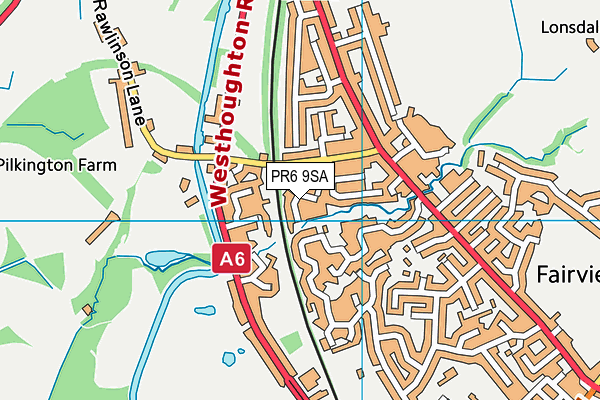 PR6 9SA map - OS VectorMap District (Ordnance Survey)