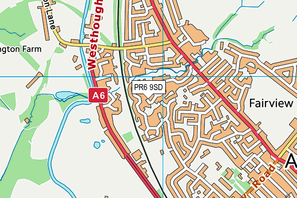 PR6 9SD map - OS VectorMap District (Ordnance Survey)