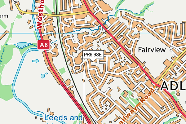 PR6 9SE map - OS VectorMap District (Ordnance Survey)