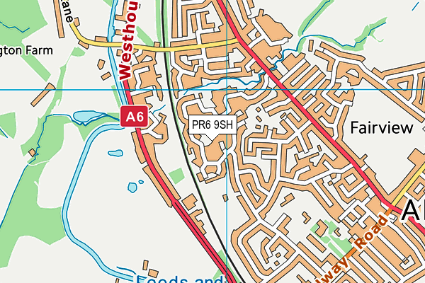 PR6 9SH map - OS VectorMap District (Ordnance Survey)